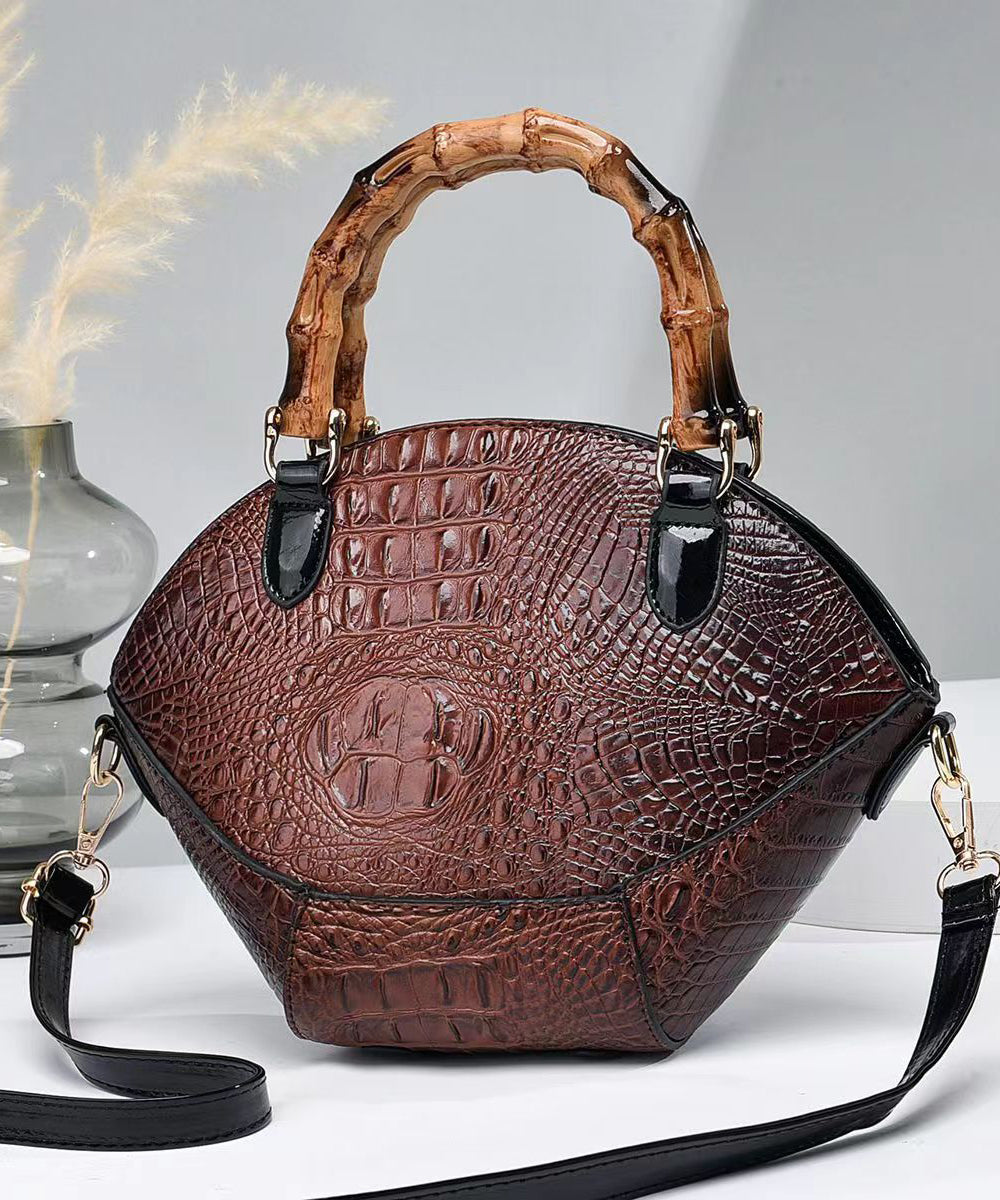 Green Embossed Faux Leather Tote