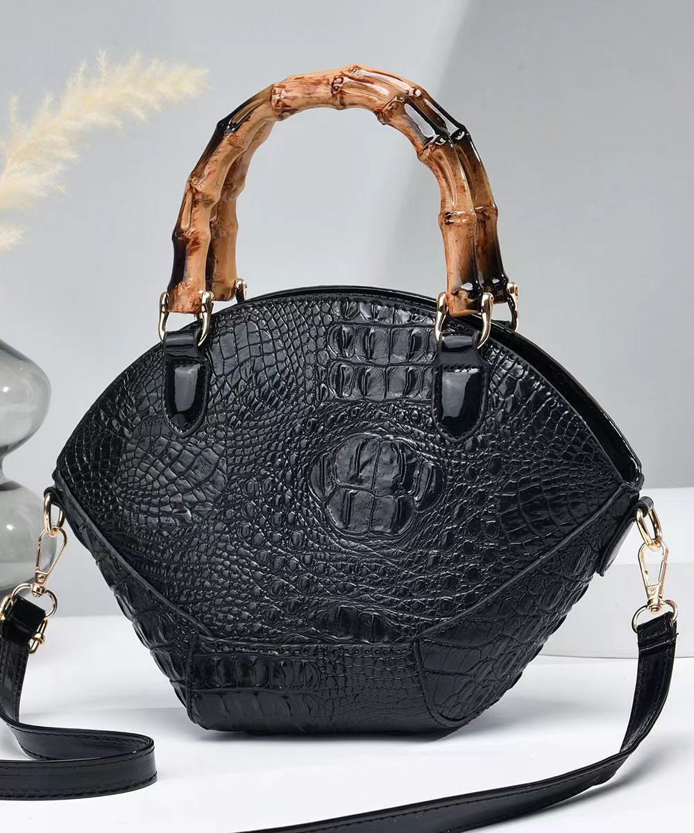 Green Embossed Faux Leather Tote