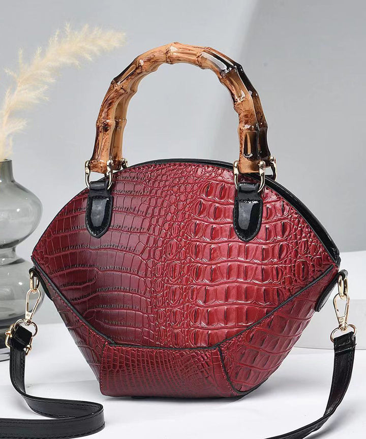 Green Embossed Faux Leather Tote