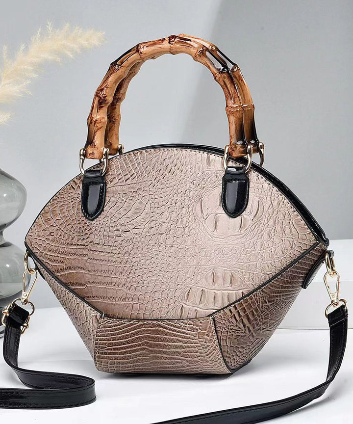 Green Embossed Faux Leather Tote