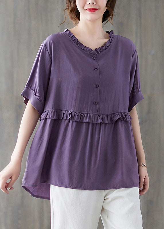 Lilac Ruffled Patchwork Tank Top