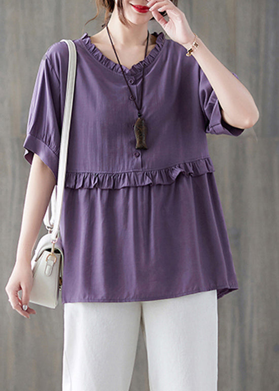 Lilac Ruffled Patchwork Tank Top