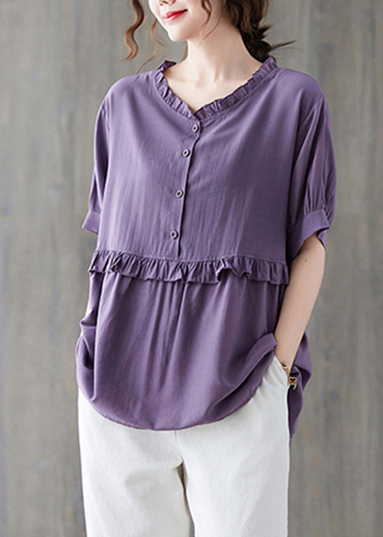 Lilac Ruffled Patchwork Tank Top