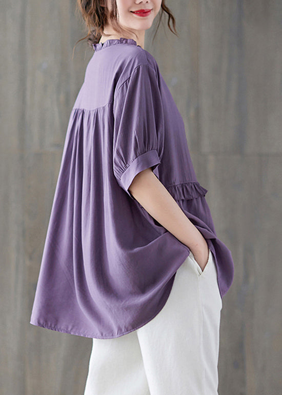 Lilac Ruffled Patchwork Tank Top