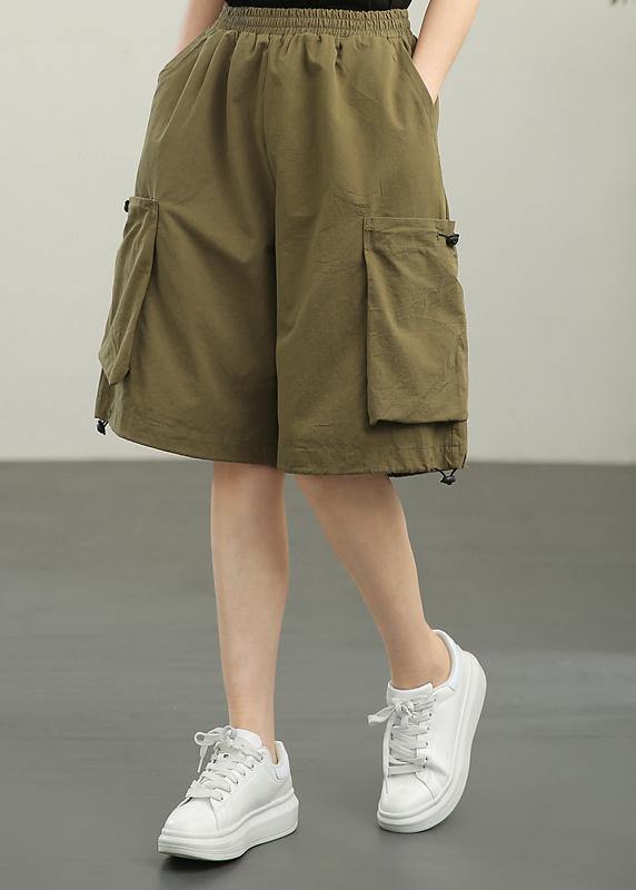 Green High-Waist Hot Pants