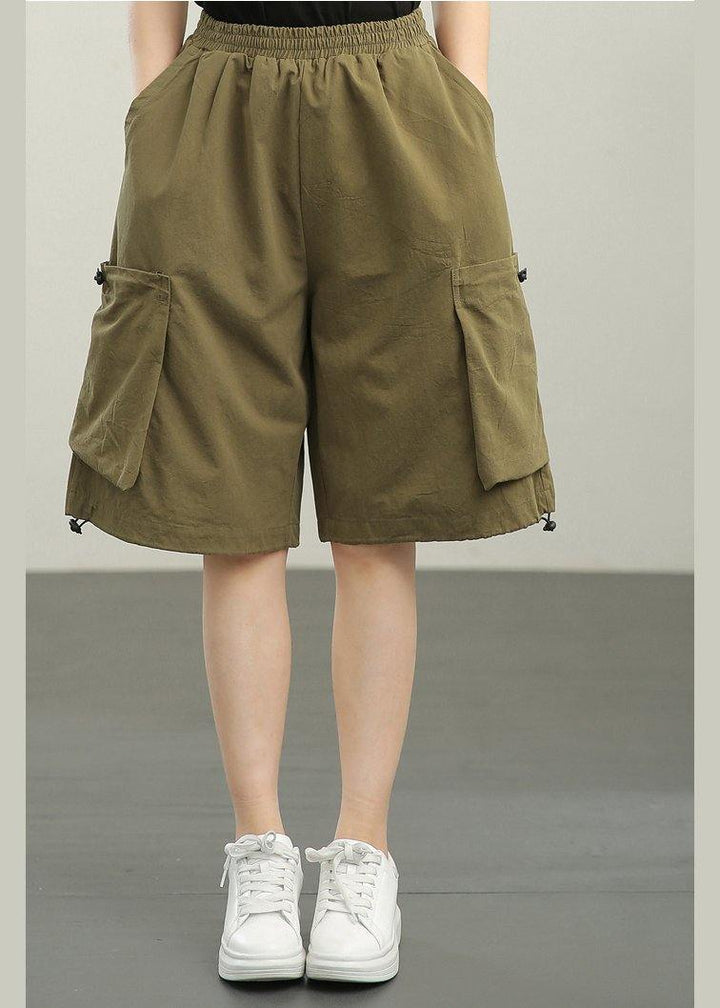 Green High-Waist Hot Pants