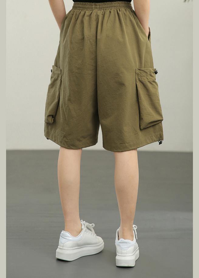 Green High-Waist Hot Pants