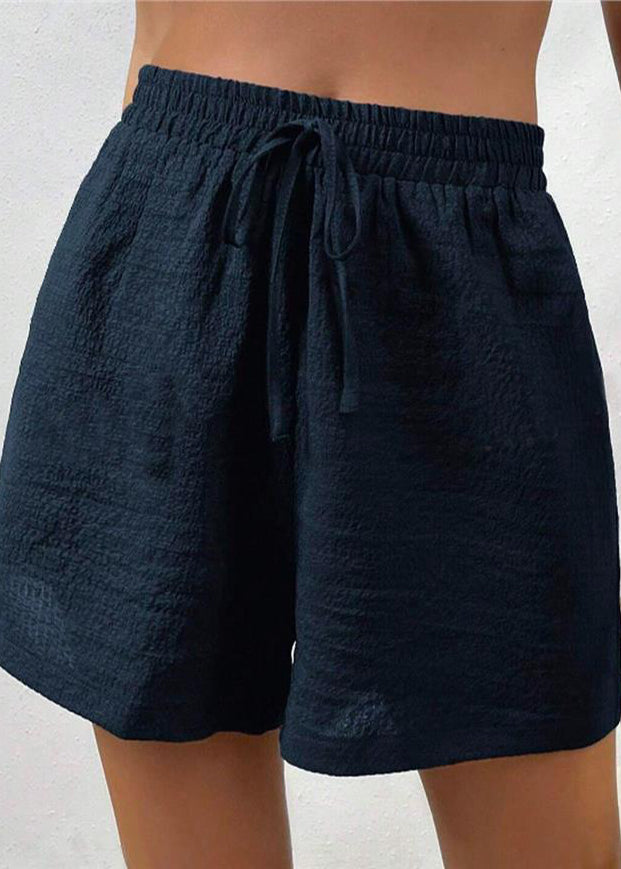 Navy Elastic Waist Sports Shorts