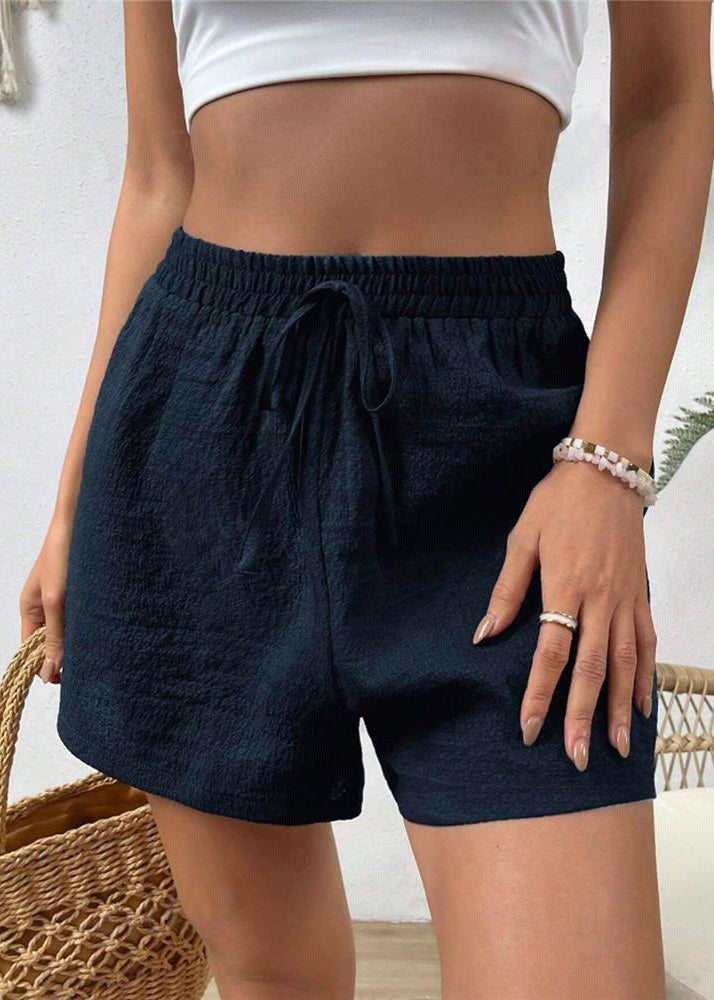 Navy Elastic Waist Sports Shorts