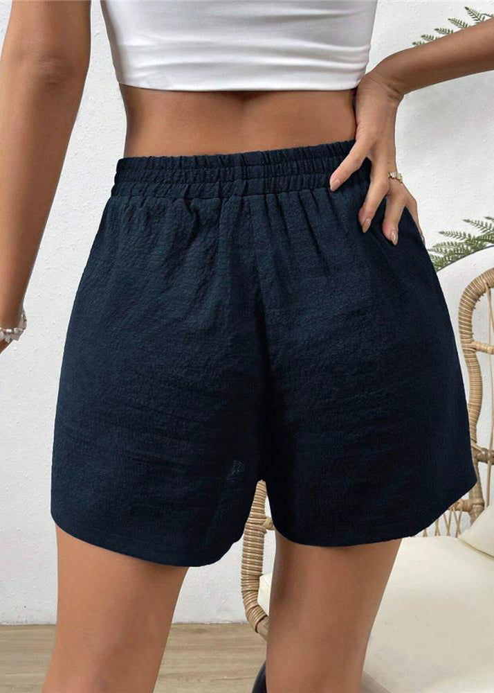 Navy Elastic Waist Sports Shorts