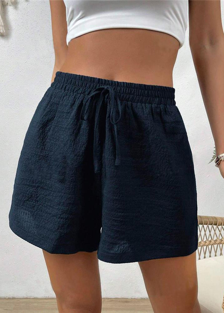 Navy Elastic Waist Sports Shorts
