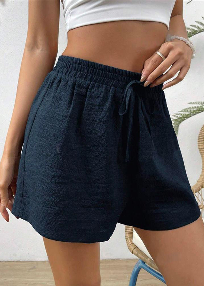Navy Elastic Waist Sports Shorts