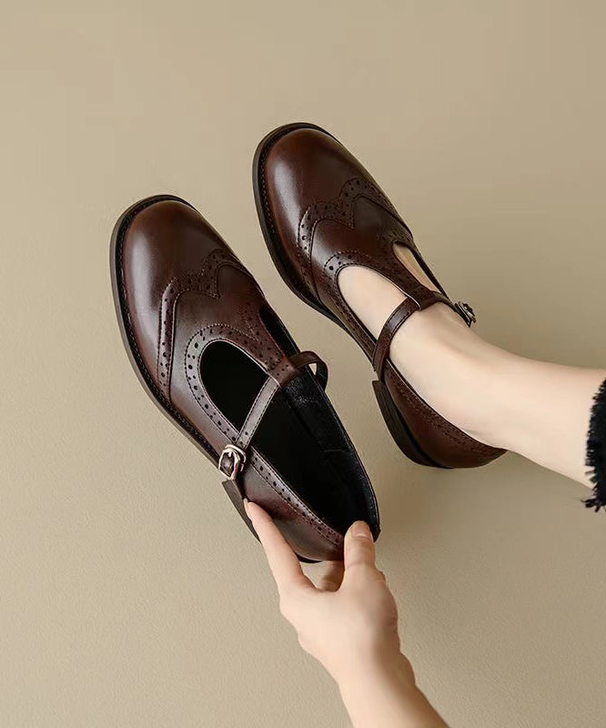 Brown Cowhide Leather Loafers