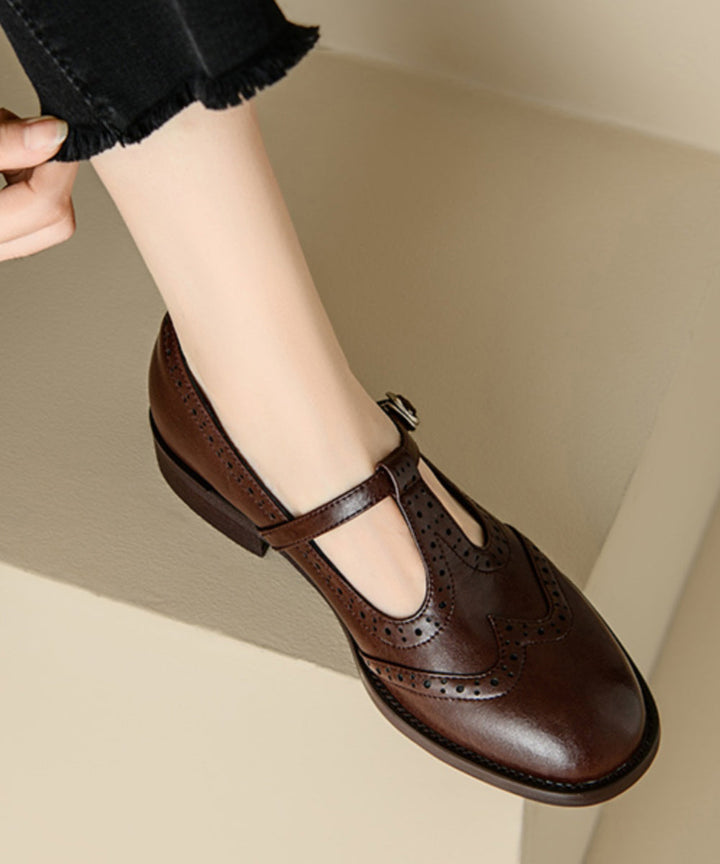 Brown Cowhide Leather Loafers