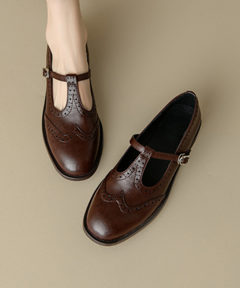 Brown Cowhide Leather Loafers