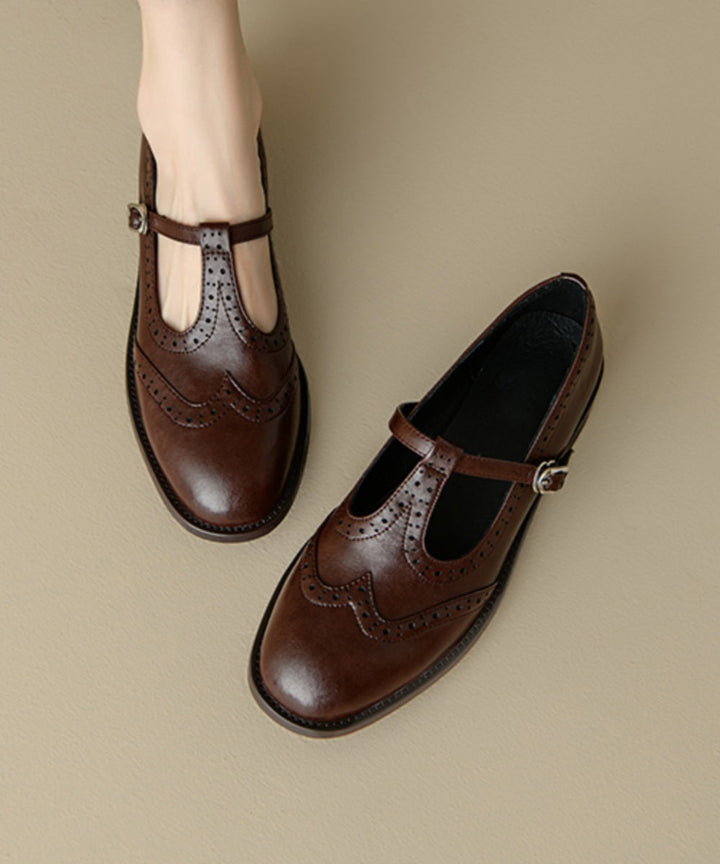 Brown Cowhide Leather Loafers