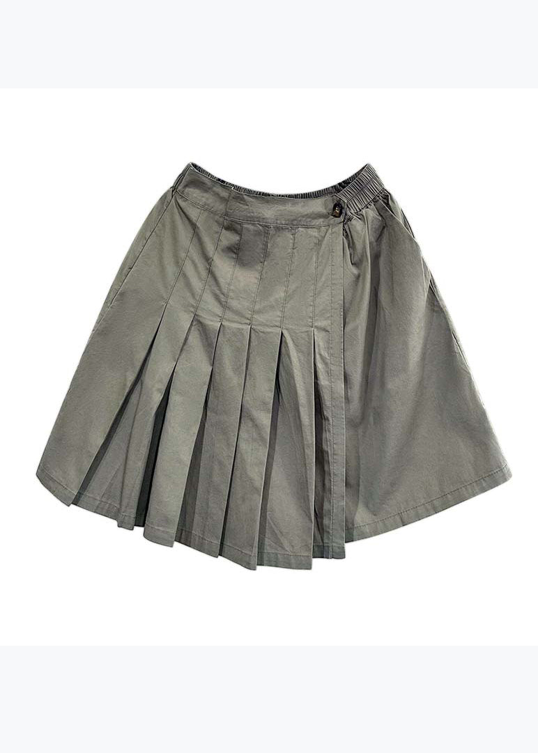 Green Pleated Shorts Skirt
