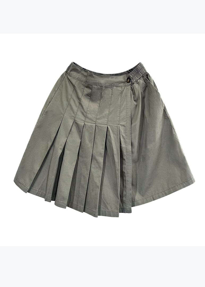 Green Pleated Shorts Skirt