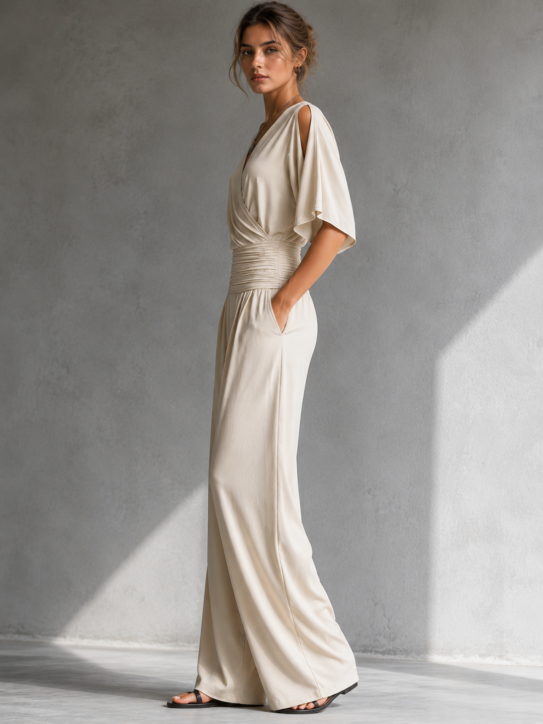 Alia | Elegant Jumpsuit with Wrap Look and Wide Leg