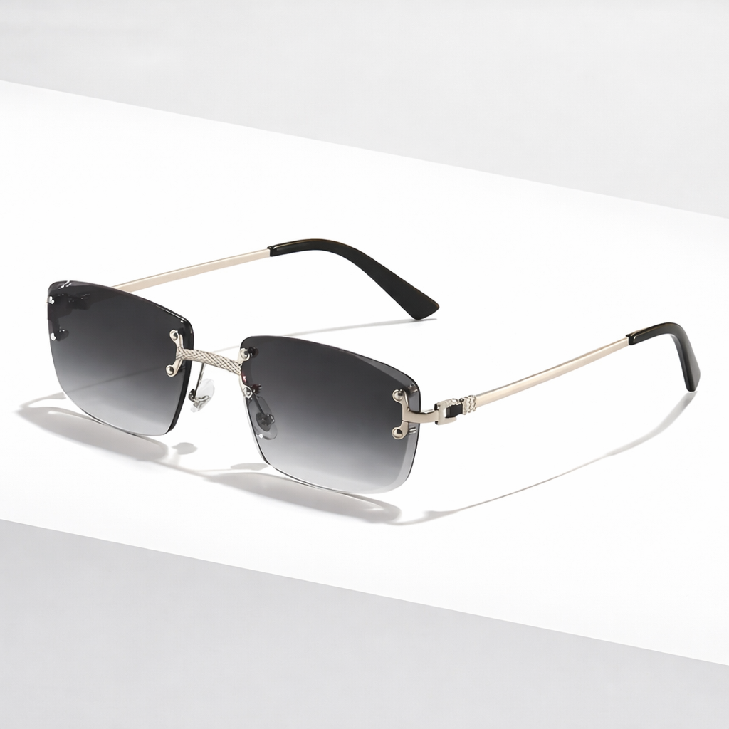 Luna | Skyline Rimless Rectangular Sunglasses