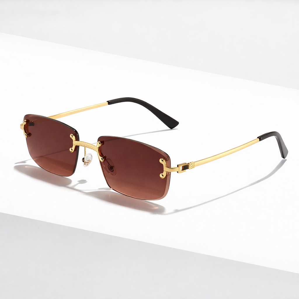 Luna | Skyline Rimless Rectangular Sunglasses