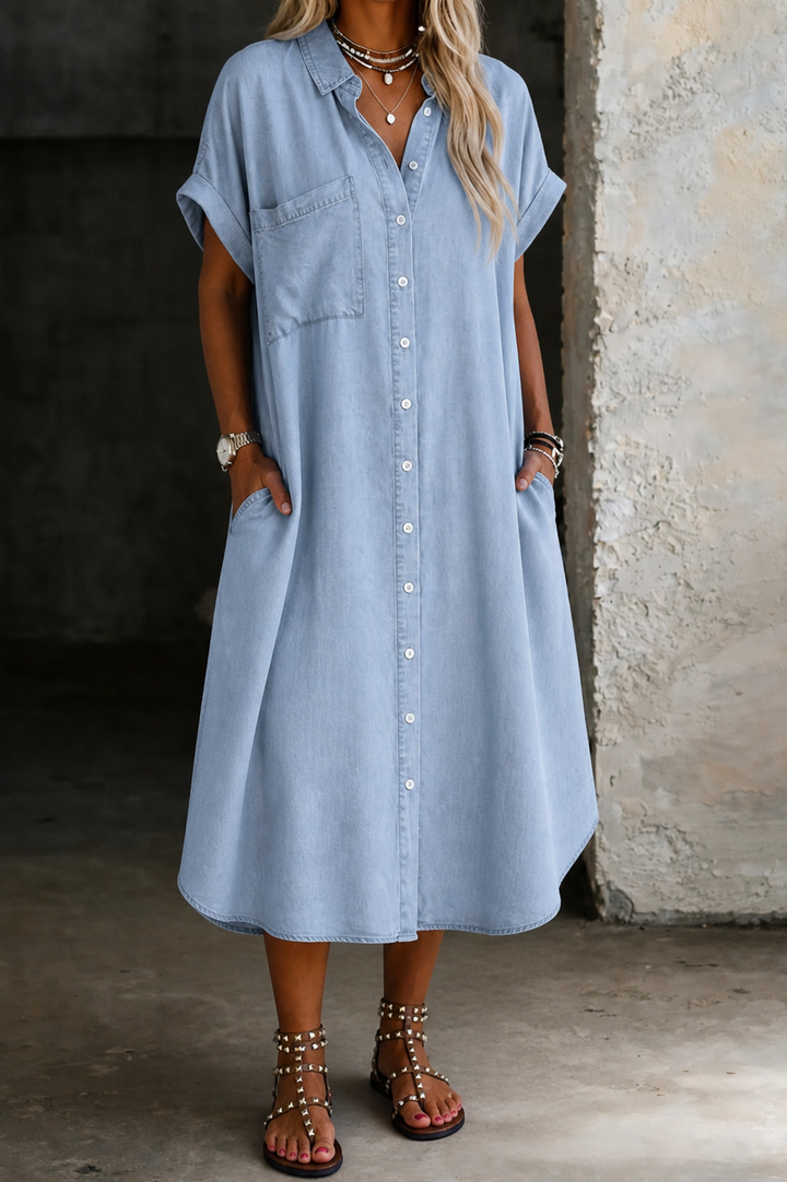 Karen | Light Denim Shirt Dress — Jarah Melbourne