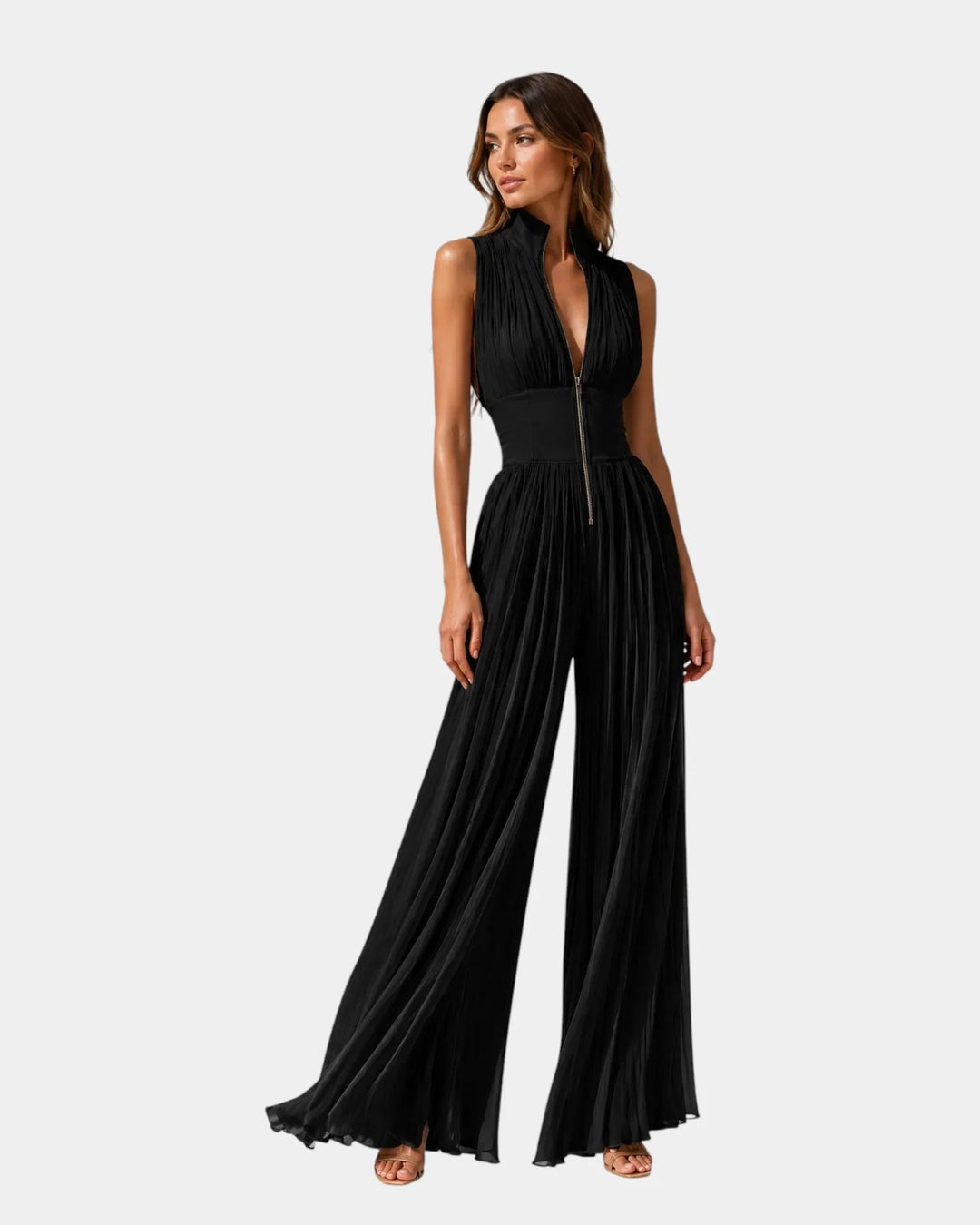 Mara | Pleated Zip Jumpsuit — Jarah Melbourne