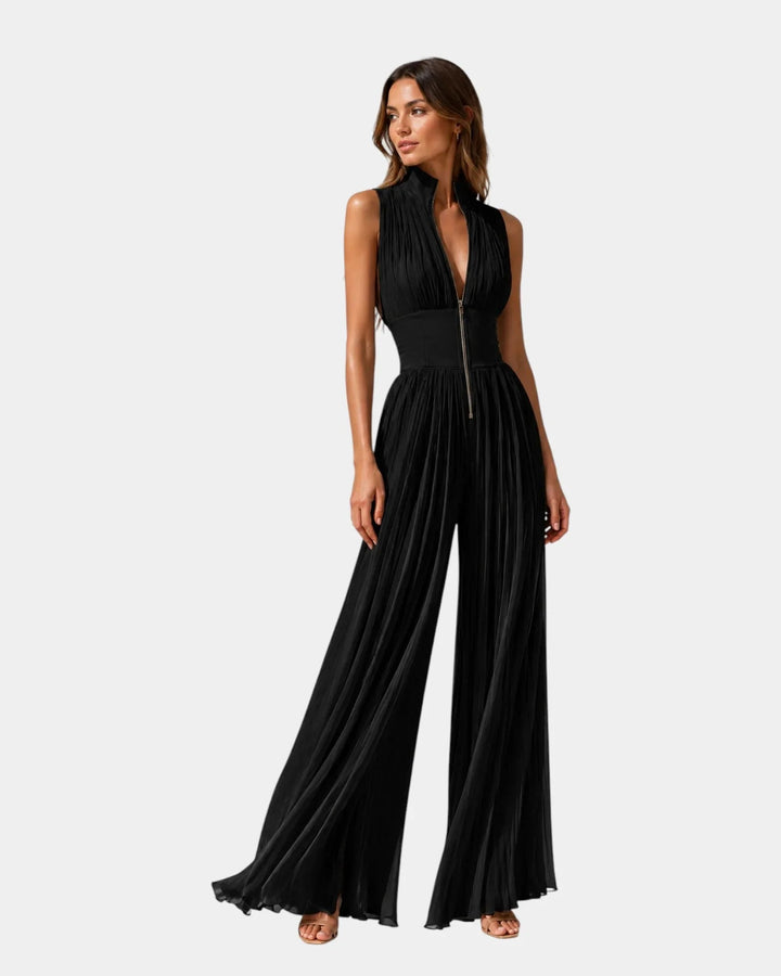 Mara | Pleated Zip Jumpsuit — Jarah Melbourne