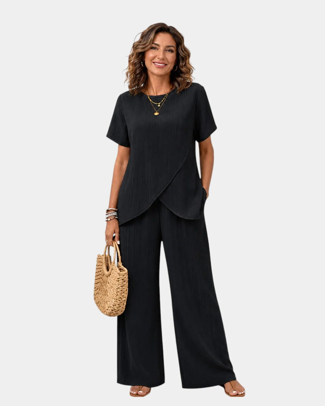 Nadia | Draped Wide-Leg Set — Jarah Melbourne