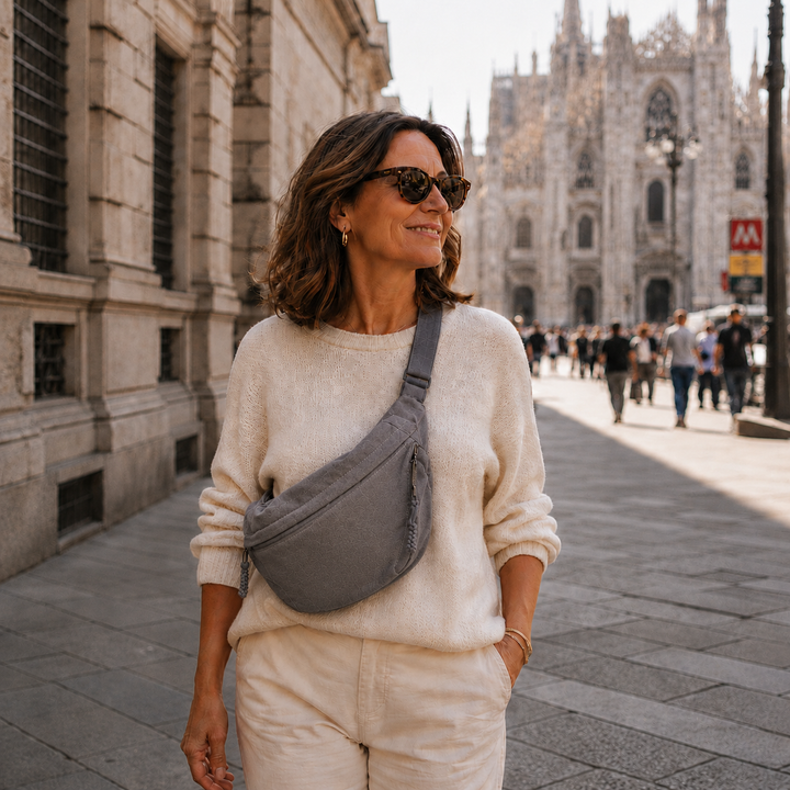 Chiara | Gray Shoulder Bag — Jarah Melbourne