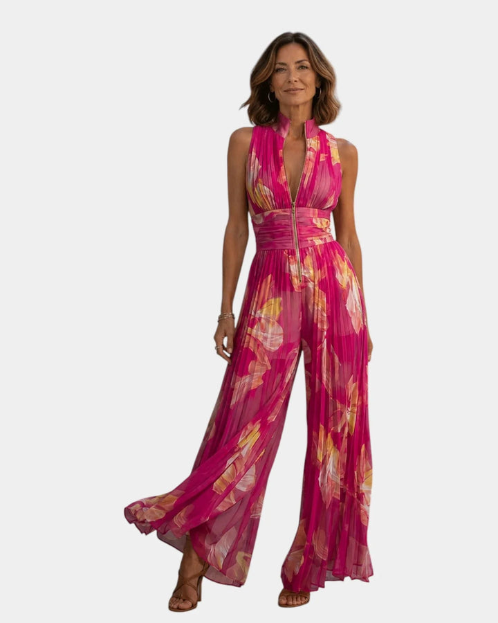 Shana | Floral Chiffon Jumpsuit — Jarah Melbourne