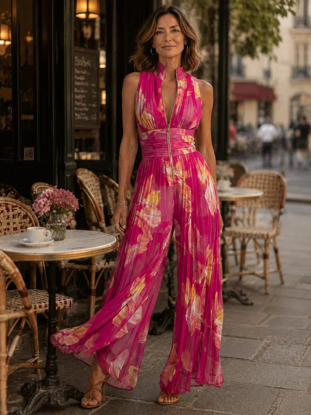 Shana | Floral Chiffon Jumpsuit — Jarah Melbourne
