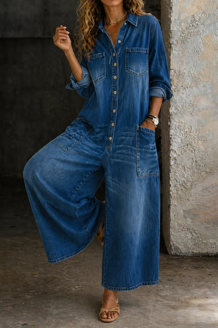 Vivienne | Casual Denim Jumpsuit — Jarah Melbourne