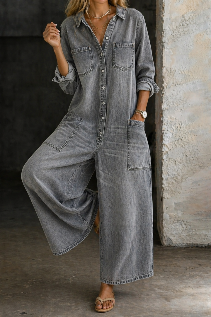 Vivienne | Casual Denim Jumpsuit — Jarah Melbourne
