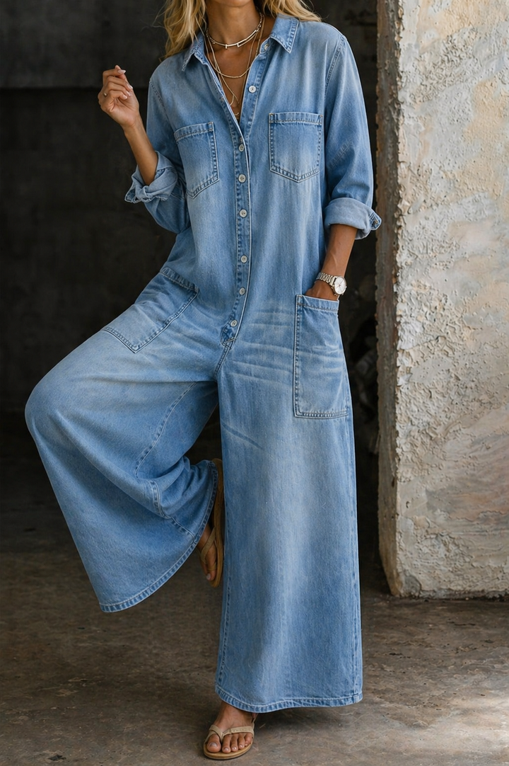 Vivienne | Casual Denim Jumpsuit — Jarah Melbourne