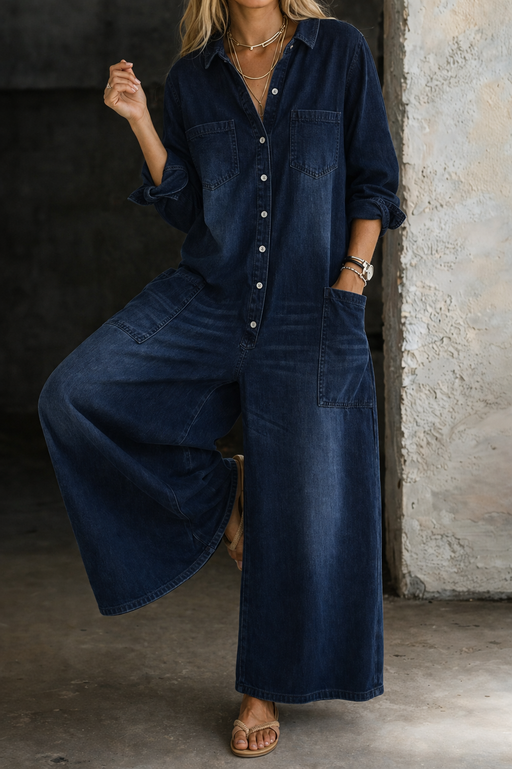Vivienne | Casual Denim Jumpsuit — Jarah Melbourne