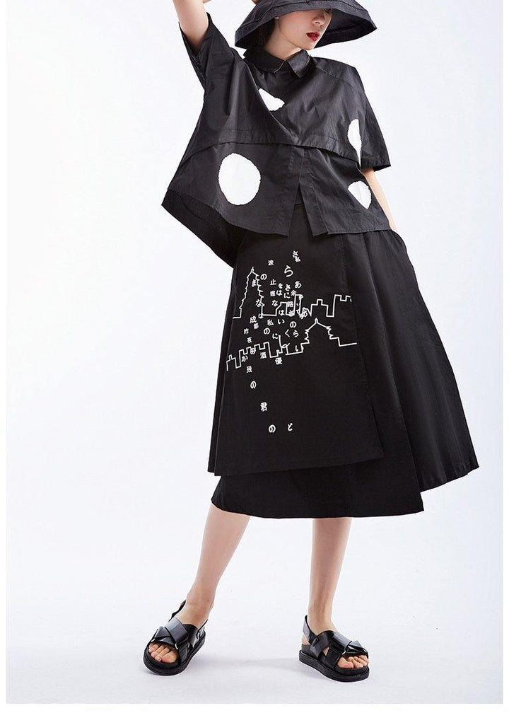 Black Dot Cotton Short Sleeve Shirt