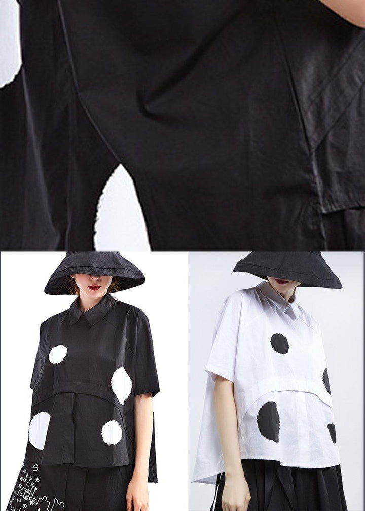 Black Dot Cotton Short Sleeve Shirt