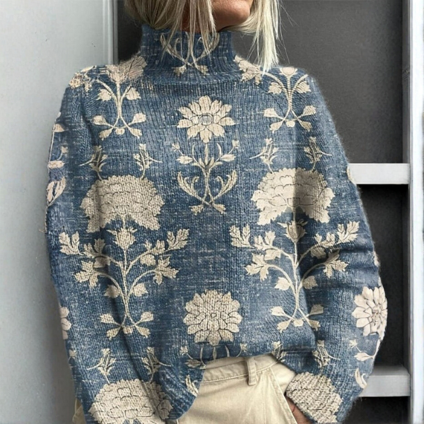 Sara | Cotton Turtleneck Sweater, Regular Fit, Ribbed Collar