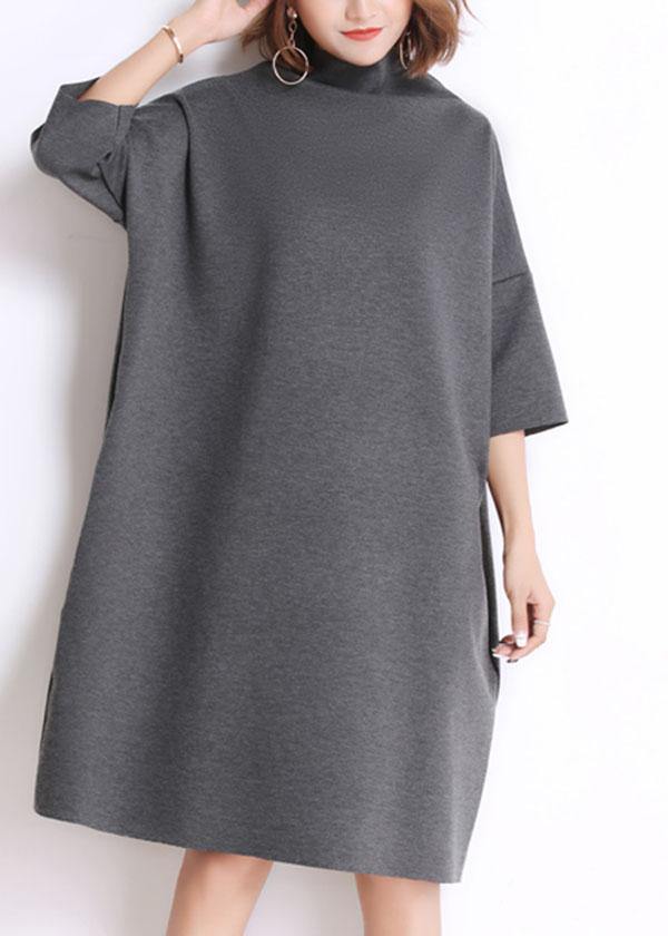 Red Loose Turtleneck Party Dress