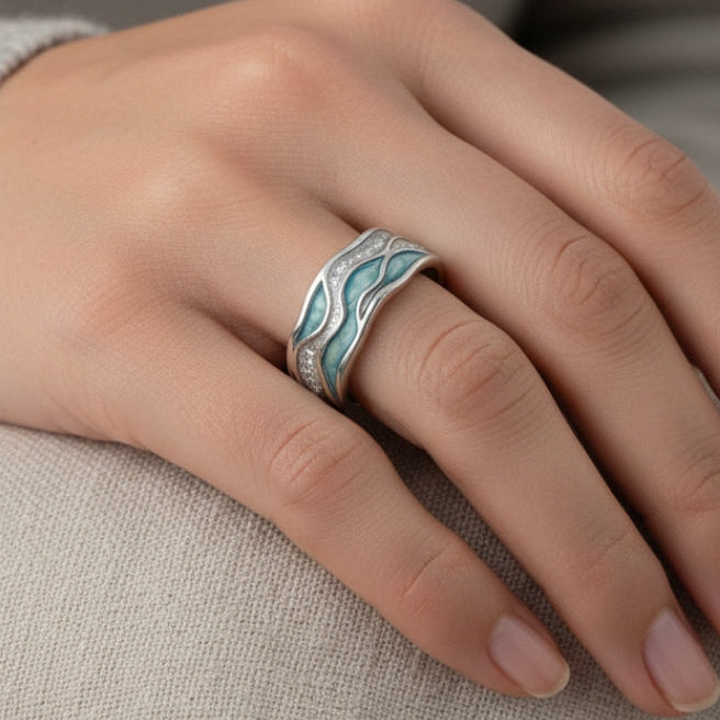 Freya | Turquoise Waves Silver Ring