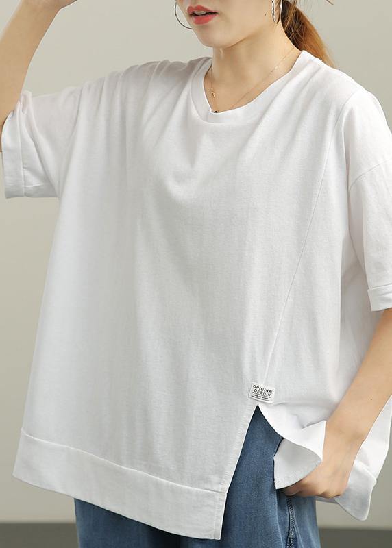 White Cotton O-Neck Summer T-Shirt