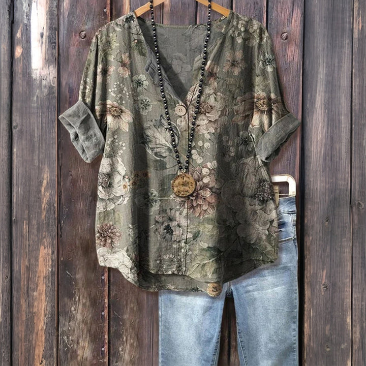 Elle | Vintage Blouse with Floral Print