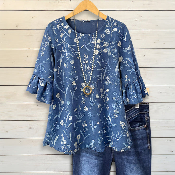 Aria | Vintage Blouse with Floral Print