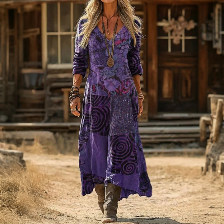 Luna | Long Sleeves Casual Vintage Dress