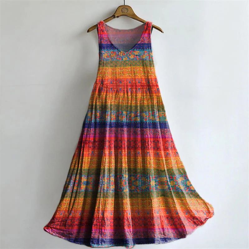 Aria | Vintage Ethnic Print Dress