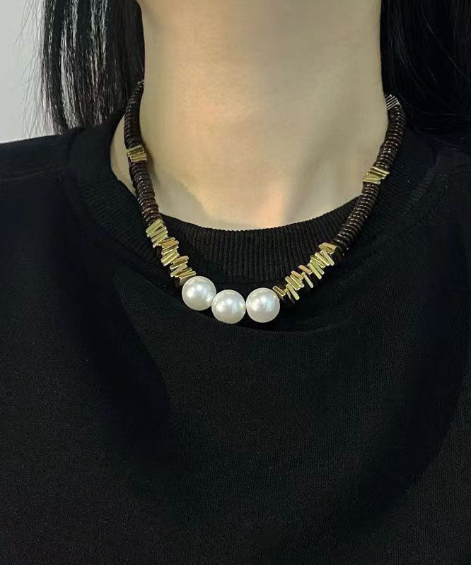 Black Pearl Graduated Bead Necklace