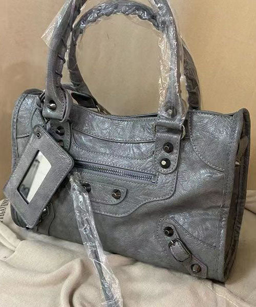Red Sheepskin Rivet Tote Bag