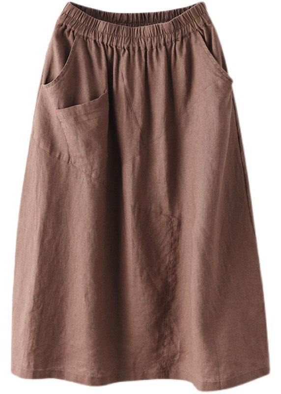 White Patchwork A-Line Linen Skirt