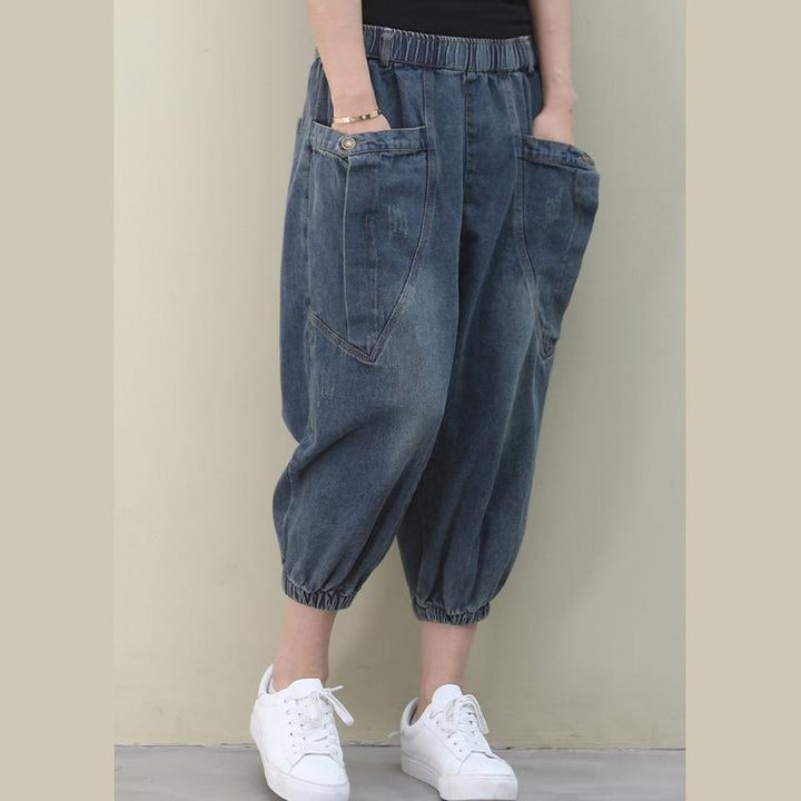 Dark Blue Pocket Cotton Shorts